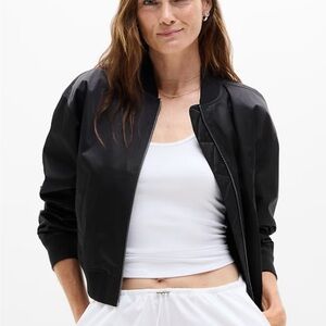 Athleta Women's Black Bomber Jacket